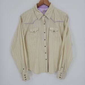 Wrangler Ultra Twenty X Western Show Shirt Jewel Snap Cowgirl Barrel Racing Sz L